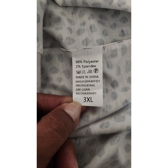 NCLOOK Womans Babydoll Loose Ruffle Dress Crewneck Khaki Spots Plus Size 3XL New - Picture 4 of 8